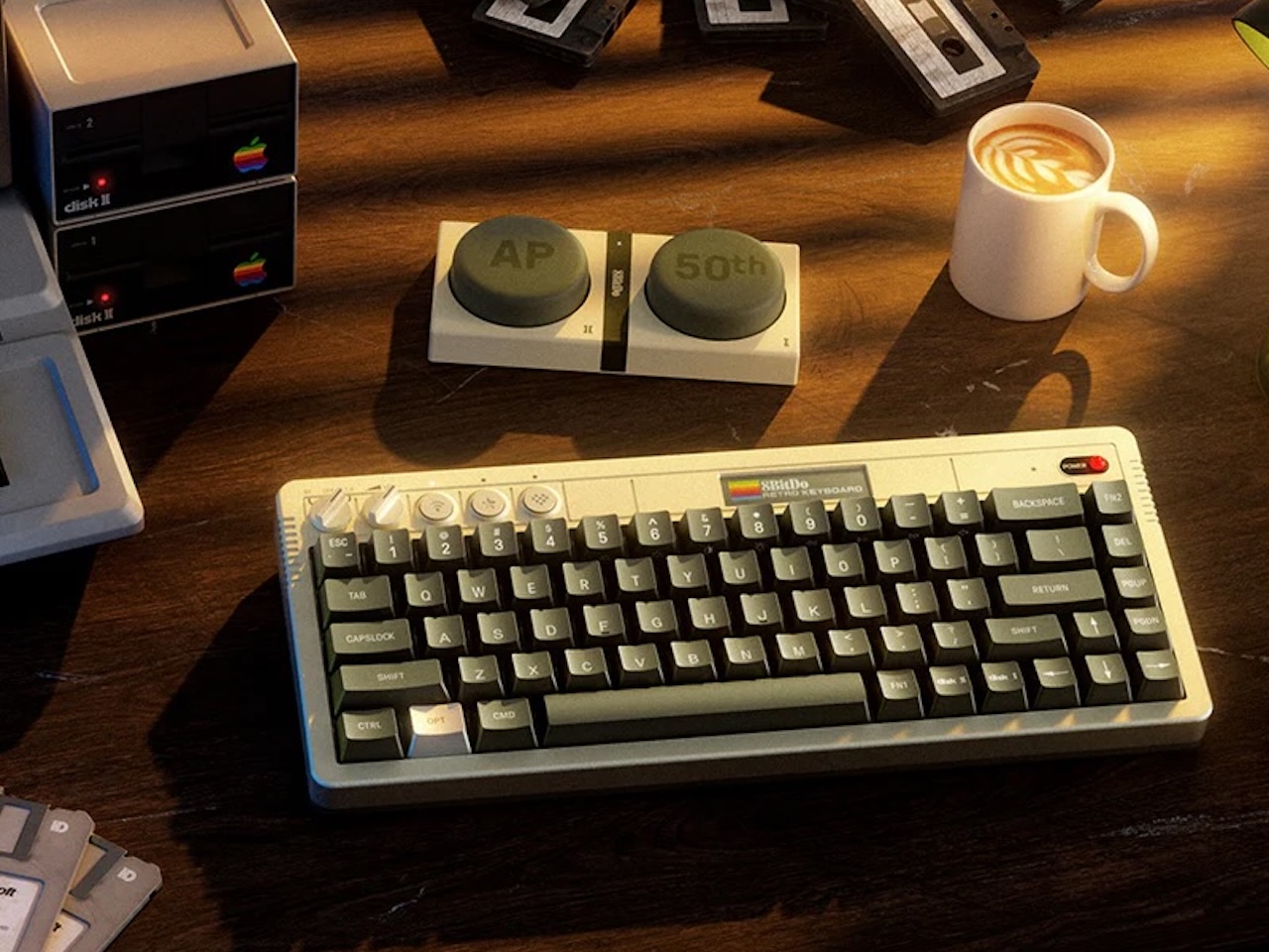 8BitDo Retro 68 AP50th Limited Edition keyboard, Apple II inspired design