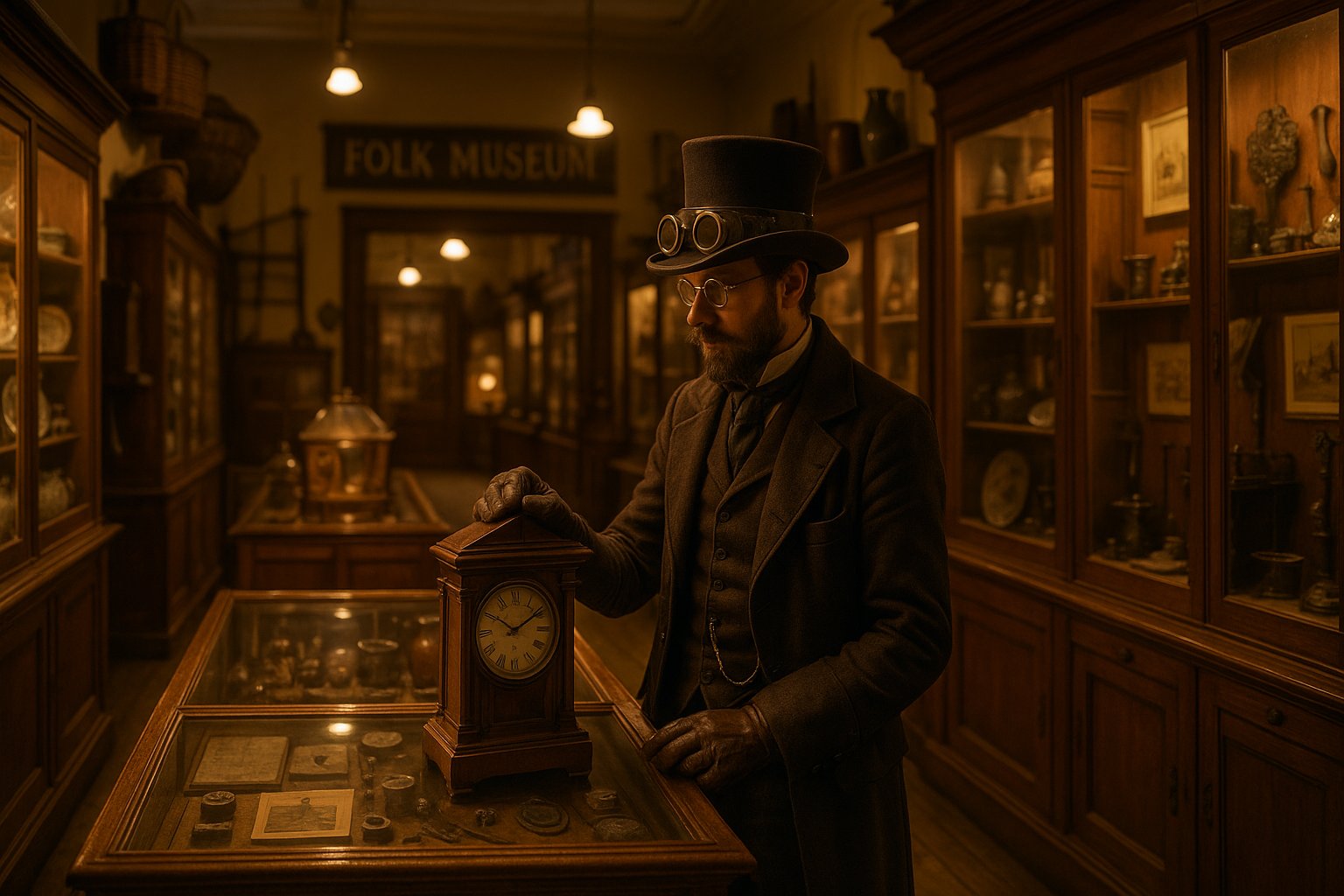 Exterior or interior of Hornsea Museum in East Yorkshire, showing Victorian-era exhibits