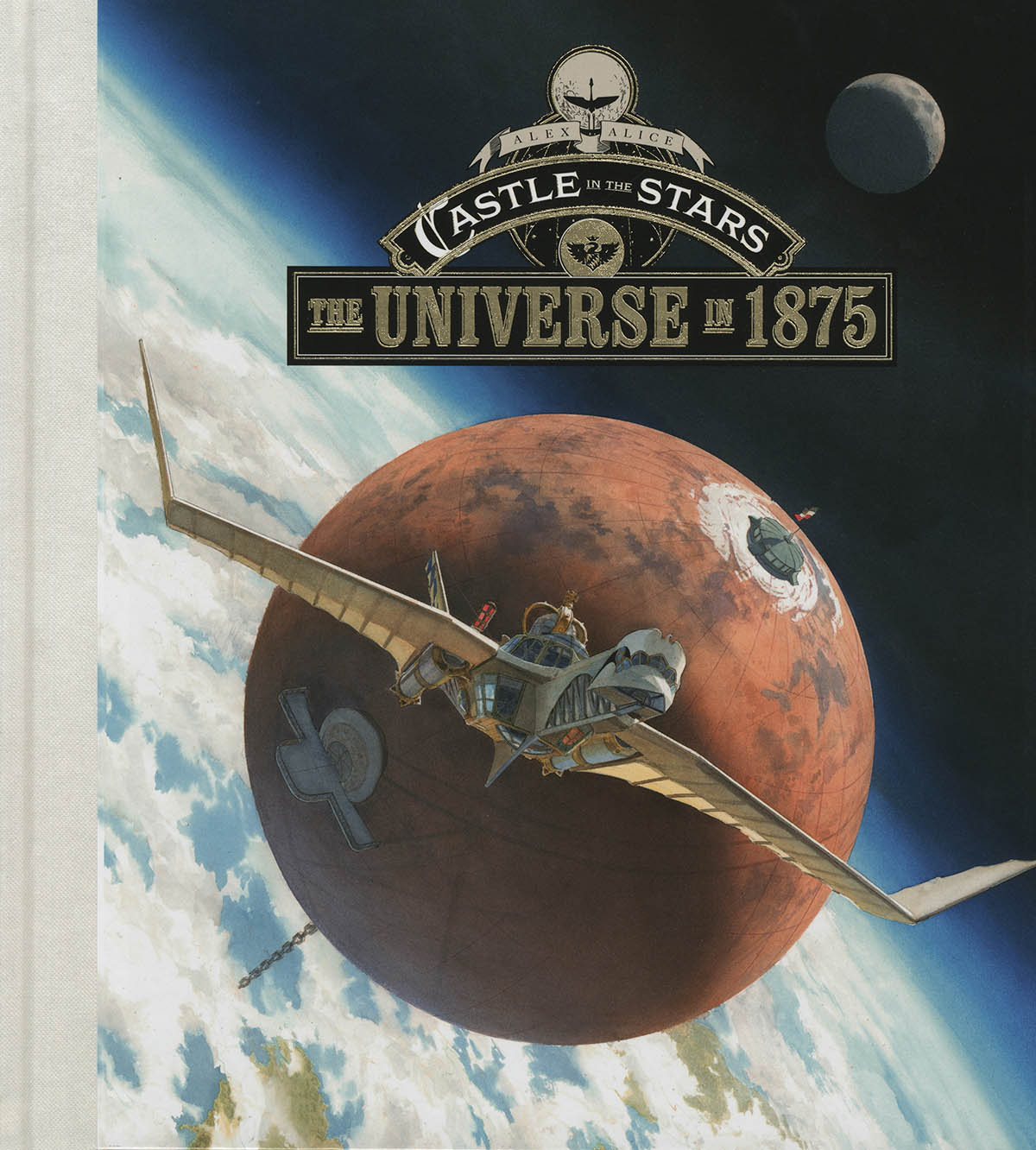 Alex Alice watercolor artwork from Castle in the Stars: The Universe in 1875, depicting 19th-century aetherships in space