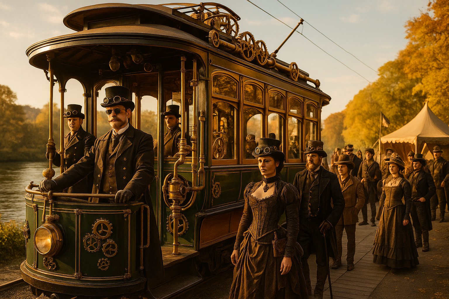 Fox Valley Steampunk Festival at the Fox River Trolley Museum, South Elgin, Illinois