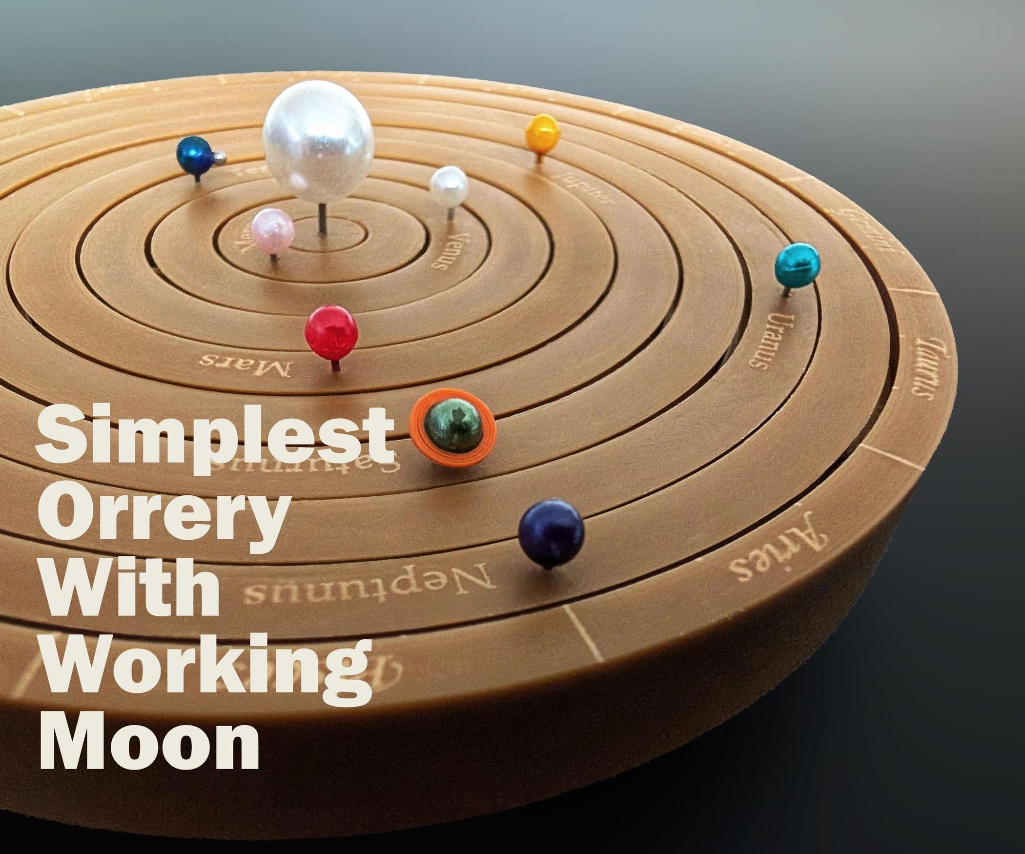 The 3D printed Meridian Orrery with interlocking rings